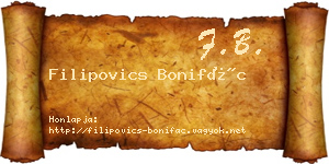 Filipovics Bonifác névjegykártya